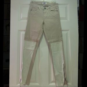 Paige Brand Beige and White Jeans
